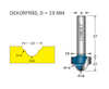 Cobolt Dekorfräs D=19 R1=4 R2=6 L=12 S=8