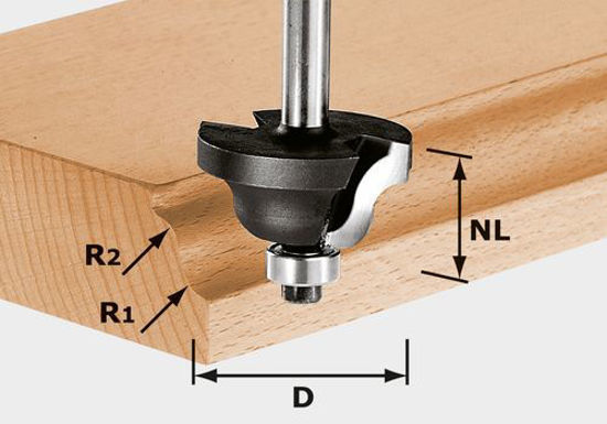 Festool Dubbelradiefräs HW S8 D31,7/R4/R4