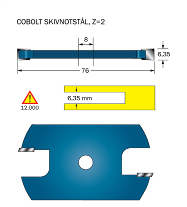 Cobolt Notskiva L=6.35 D=76 Z=2