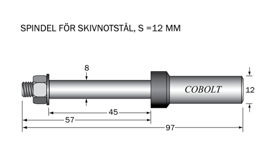 Cobolt Spindel S=12 TL=97