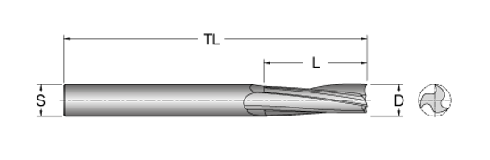 Cobolt Spiralfräs D=10 L=35 TL=76 S=10